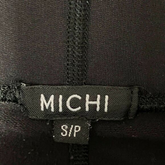 MICHI Womens Leggings Small Black Nylon Psyche Mesh Goth Yoga Gym Athleisure - Picture 4 of 7